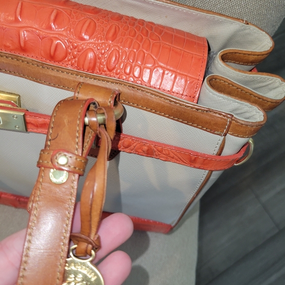 ****PRICE REDUCTION****Brahmin Orange & Cream Purse - Picture 5 of 9